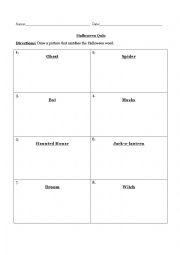 English Worksheet: Halloween Vocabulary Quiz