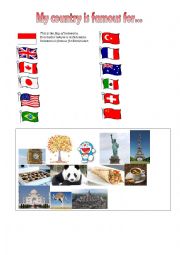 English Worksheet: what is famous from your country?