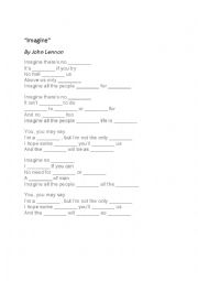 English Worksheet: Imagine by John Lennon