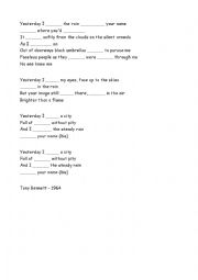 English Worksheet: Song, Tony Bennett, I heard the rain