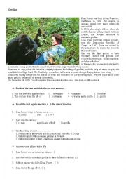 English Worksheet: Gorillas in the Mist
