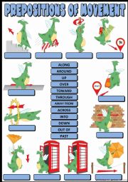 English Worksheet: Prepositions of movement