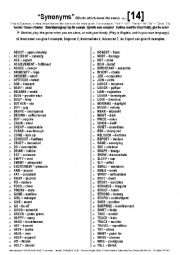 English Worksheet: QUIZ GAME 014 Synonyms