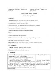 English Worksheet: Lesson plan