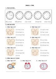 English Worksheet: time and daily routines