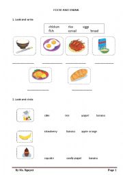 English Worksheet: FOOD AND DRINK
