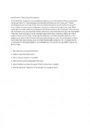 English Worksheet: Reading for Comprehension