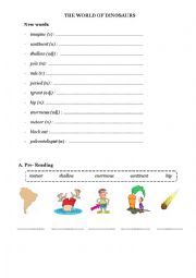 English Worksheet: The world of dinosaurs