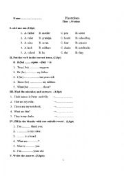 English Worksheet: exercises