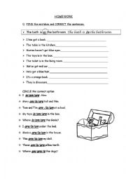 English Worksheet: preposition of place, have got, 