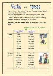 English Worksheet: verb tense - simple past