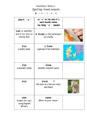 English Worksheet: vowels - short and long