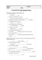Present Perfect: just, already and yet
