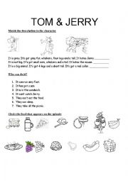 English Worksheet: Tom and Jerry Picnic