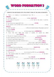 English Worksheet: WORD FORMATION 2