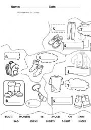 English Worksheet: Name the clothes!