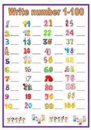 English Worksheet: number