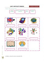 English Worksheet: school subjects