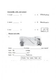 English Worksheet: colors and shapes