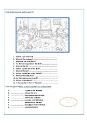 English Worksheet: There is / There are / Where is / Where are ?