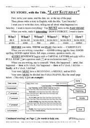 English Worksheet: ESSAY 002 Last Saturday