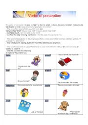 English Worksheet: VERBS OF PERCEPTION