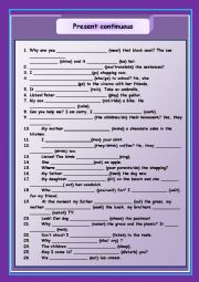 English Worksheet: Present continuous