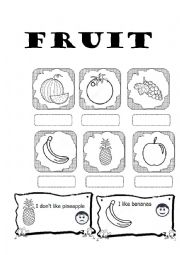 English Worksheet: fruit 