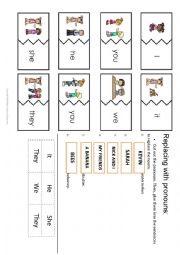 English Worksheet: Replace personal pronouns