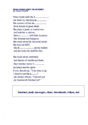 English Worksheet: When Sarah surfs the internet
