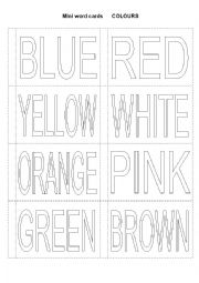 English Worksheet: Mini word card colours
