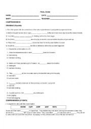 English Worksheet: FINAL EXAM FOR 5TH GRADE