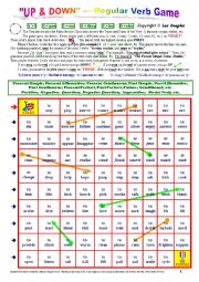 English Worksheet: BOARD GAME 003 Up&Down Regular Verbs