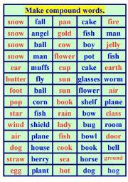 English Worksheet: Compound words