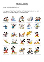 English Worksheet: Free time activities Disney