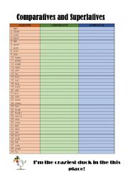 English Worksheet: comparatives and superlatives