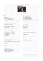 English Worksheet: Counting Stars by One Republic