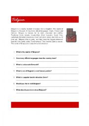 English Worksheet: Belgium Facts