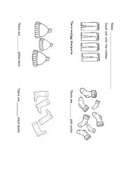 English Worksheet: Clothes, numbers and colors 