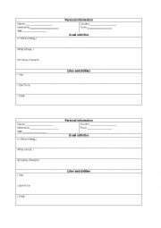 English Worksheet: Writing a profile