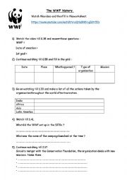 English Worksheet: The WWF history