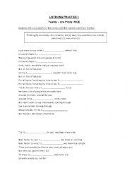 English Worksheet: Song: Ride (Twenty-one pilots)