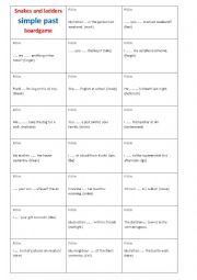 English Worksheet: Snakes and ladders, SIMPLE PAST