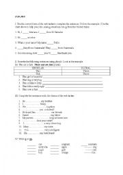 English Worksheet: worksheet 3rd grade