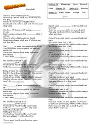 English Worksheet: Rolling in the deep