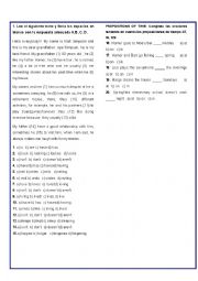 English Worksheet: Present simple-prepositions of time 