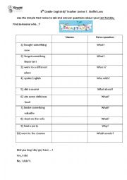 English Worksheet: Holiday speaking