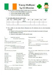 English Worksheet: Song - Nancy Mulligan - Simple Past