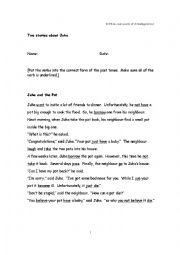 English Worksheet: past tenses chronological texts