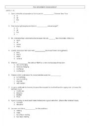 English Worksheet: Grammar Assessment